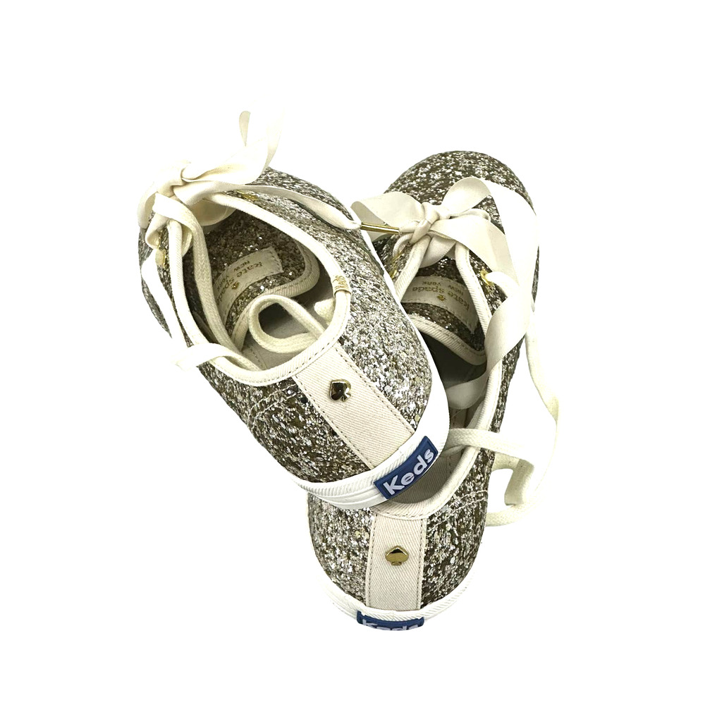 Keds X Kate Spade New York Glitter Sneakers Stylish Comfy Glam Chic Size 8 - Picture 5 of 10